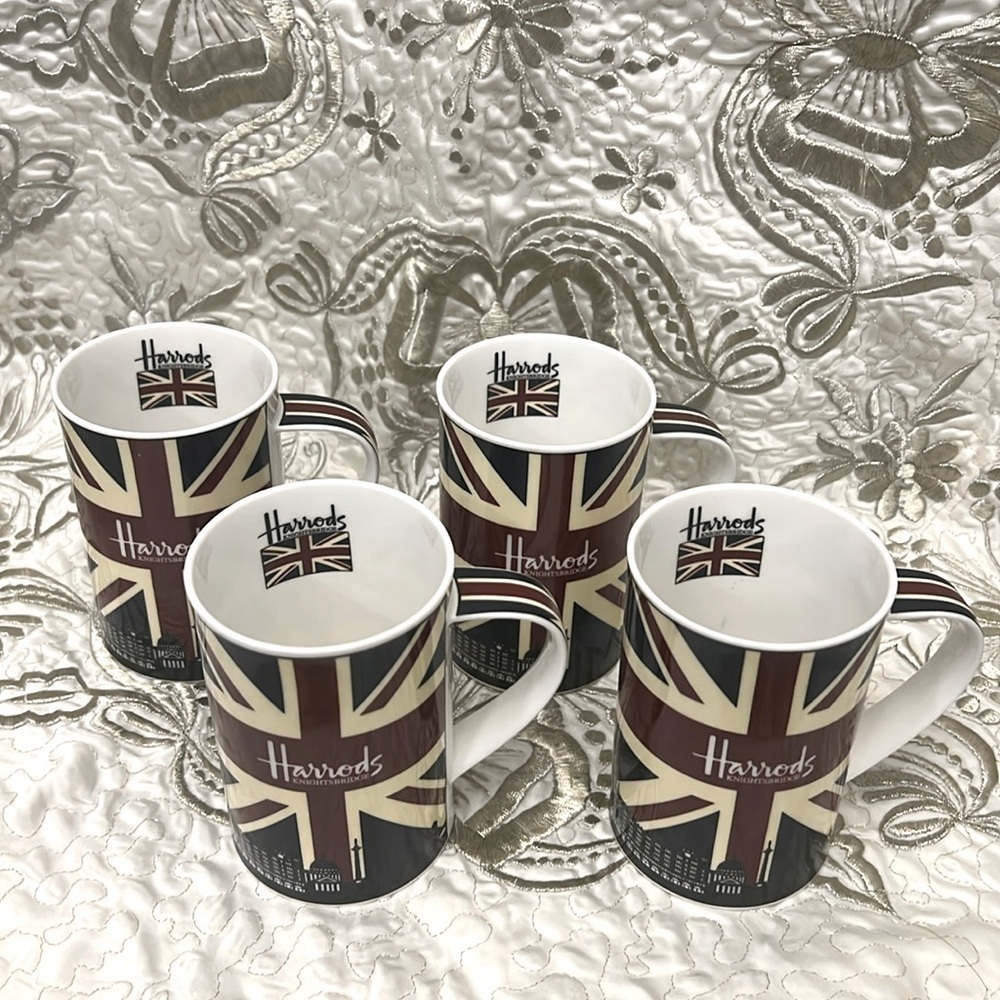 Harrods - fine boner China made in England - set of 4 NWOT